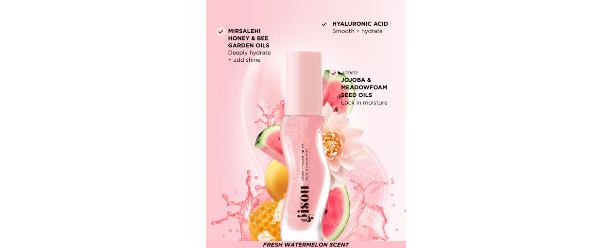 Honey Infused Lip Oil (Watermelon Sugar) by Gisou - Image 7